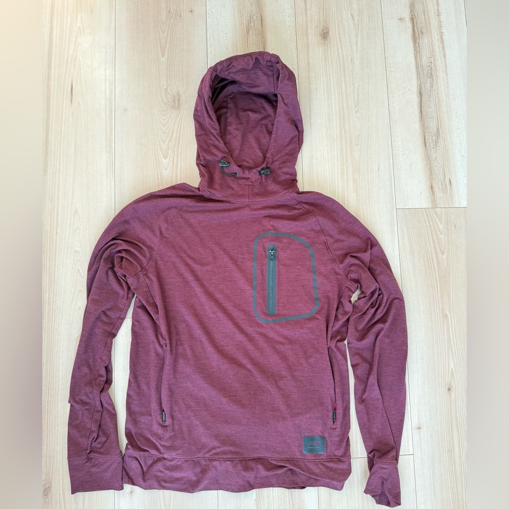 American Eagle Outfitters Burgundy Hooded performance pullover